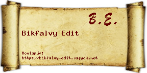 Bikfalvy Edit névjegykártya